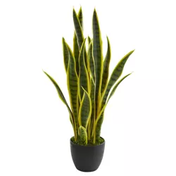 26" x 8" Artificial Sansevieria Plant in Pot - Nearly Natural