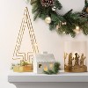 7"x5" Pillar Metal Three Wise Men Christmas Candle Holder Gold - Wondershop™: Frosted Finish, Tabletop Decor - 2 of 3