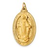 Black Bow Jewelry 14k Yellow Gold Solid 3D Oval Miraculous Medal Pendant - 3 of 4