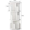 Rotating Bookshelf,3 Tier Bookcase Storage Rack,Corner Spinning Book Shelf for Small Space, Wood Revolving Bookcase Organizer for Bedroom,Living Room - 2 of 4