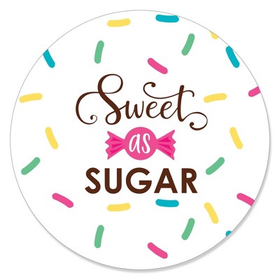 Big Dot of Happiness Sweet Shoppe - Candy and Bakery Birthday Party or Baby Shower Circle Sticker Labels - 24 Count