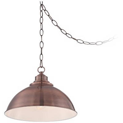 Farmhouse Copper Dome Pendant Light 13.98" Wide with Industrial Rustic Charm