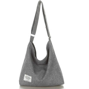 Generic Women's Large Size Canvas Shoulder Bag Hobo Crossbody Handbag Casual Tote Light Grey - 1 of 4