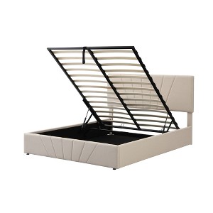 NicBex Queen/Full Size Upholstered Platform Bed with Linen Headboard and a Hydraulic Storage System for Adults - 1 of 4