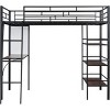 Streamdale Twin Metal Loft Bed with Shelves, Desk, and Whiteboard - 3 of 4