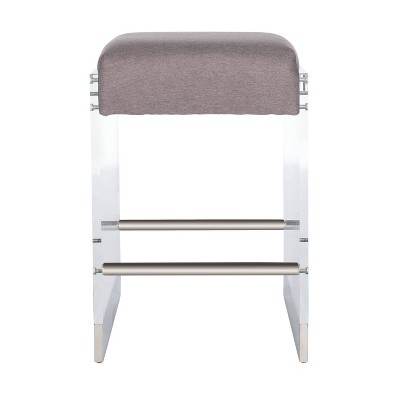 Piper Acrylic Counter Height Barstool Gray - Safavieh