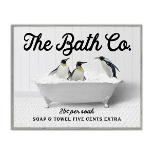 Stupell Industries Bubble Bathtub Penguins, 20" x 16" - 1 of 4