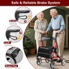 Foldable Rollator Walkers with Seat for Seniors, Lightweight Rolling Walkers with Cup Holder and Bag,8" Big Wheels,350LBS,Red - 4 of 4