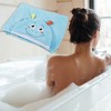Unique Bargains Soft Absorbent Coral Fleece Hooded Towel for Bathroom Classic Design 53"x31" Light Blue - 2 of 4