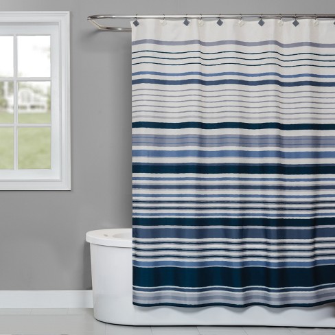 Microfiber Colorblock Large Striped Shower Curtain - Room Essentials™ :  Target