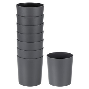 Unique Bargains Plastic Modern Design Plant Pot Round 8 Pcs - 1 of 4