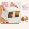 FONTOI Stackable Plastic Storage Bins with Lids, 80 QT Closet Organizer, Folding Storage Boxes Containers with Wheels, White, 26"*15.7"*44.4" - 4 of 4