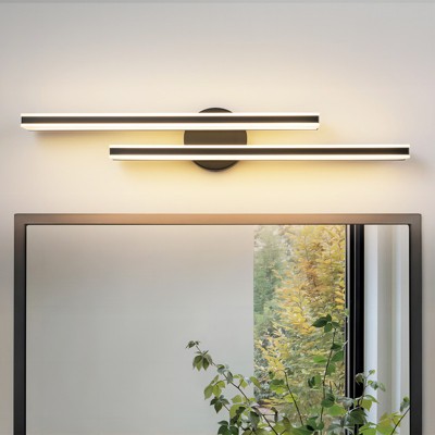 Rennnsan Myndora 17"W Hardwired Rectangle Industrial LED Dimmable Wall Sconce in Black