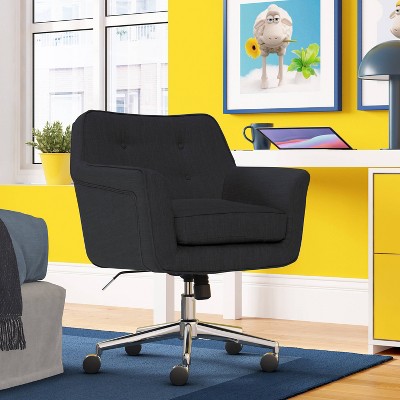 Ashland Charcoal Fabric Swivel Home Office Chair with Memory Foam