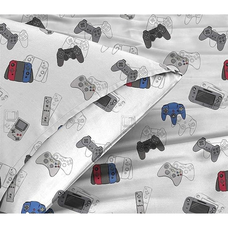Tadpoles Gamer Comforter Sheet Set | Game Controllers Print - 100% Softly Brushed Microfiber Polyester, 4 of 6