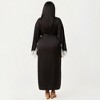 Anna-Kaci Lounge Women's Plus Size Long Robe Set with Soft Draped Silhouette and Delicate Lace Trim Accents for a Layered Look - 3 of 4