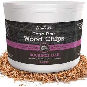 Camerons Smoking Chips – (Bourbon Soaked Oak) Kiln Dried  5 Quart 100% Natural Extra Fine Wood Smoker Sawdust Shavings – 5 Quart Barbecue Chips - 1 of 4