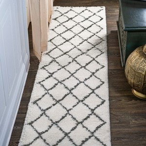 Cami Moroccan Style Diamond Shag Area Rug  - JONATHAN Y - 1 of 4