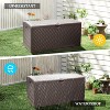 80 gallon professional lockable resin deck box, waterproof outdoor storage box for terrace furniture and garden tools, Brown, Blow molded - 4 of 4