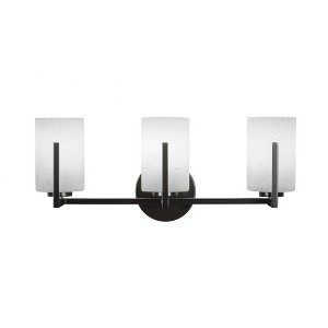 Toltec Lighting Atlas 3 - Light Vanity in  Matte Black with 4" White Muslin Shade - 1 of 1