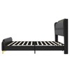 Grungis Wingback Bed Frame with Headboard & Footboard,PU Leather Upholstered Platform Bed with Gold Metal Decor,No Box Spring Needed - 4 of 4