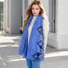 Anna-Kaci Women's Elegant Floral Embroidered Sheer Scarf with Lightweight Textured Fabric Overlay for Sophisticated Style - 3 of 4