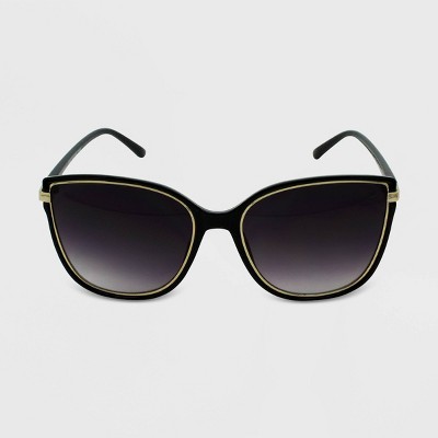 Women's Cat Eye Sunglasses - A New Day™ Black/Gold