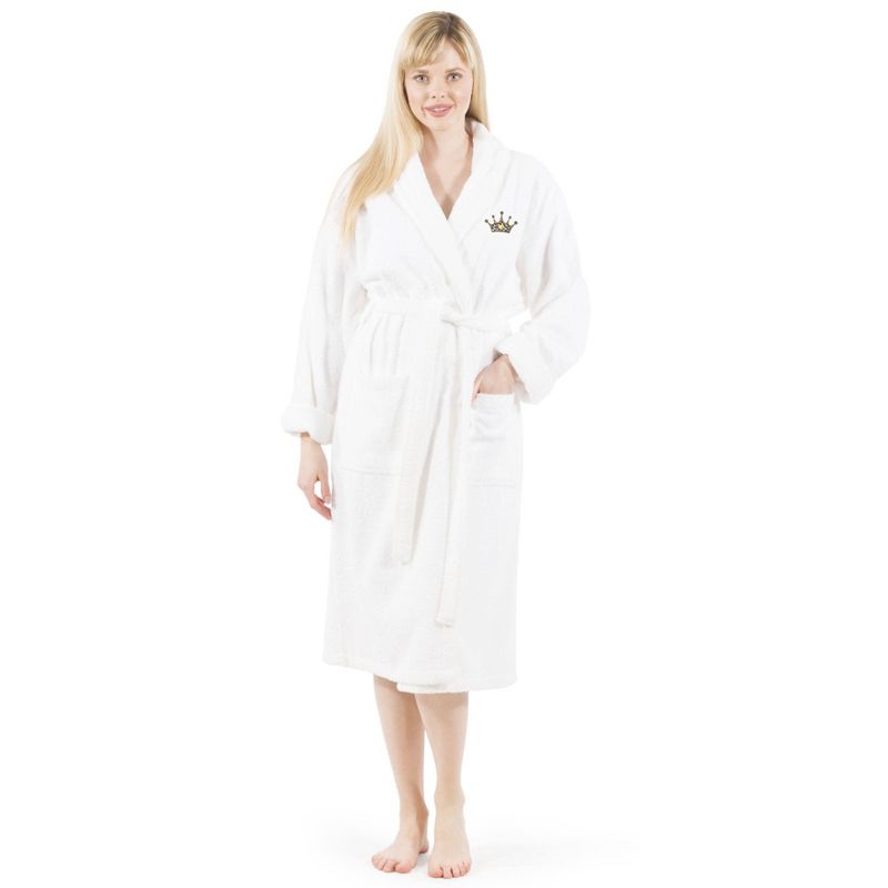 Terry Bathrobe with Cheetah Crown Embroidery - Linum Home Textiles, 4 of 7