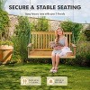 Nasitip 48" Outdoor Porch Swing, 440LB Capacity Heavy Duty Wooden Swing with Chains, Rustic Natural Finish for 2 Adults - 3 of 4