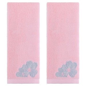 REGALWOVEN Cotton Soft Absorbent Embroidered Floral Hand Towel for Bathroom 14" x 31" 2 Pcs - 1 of 4