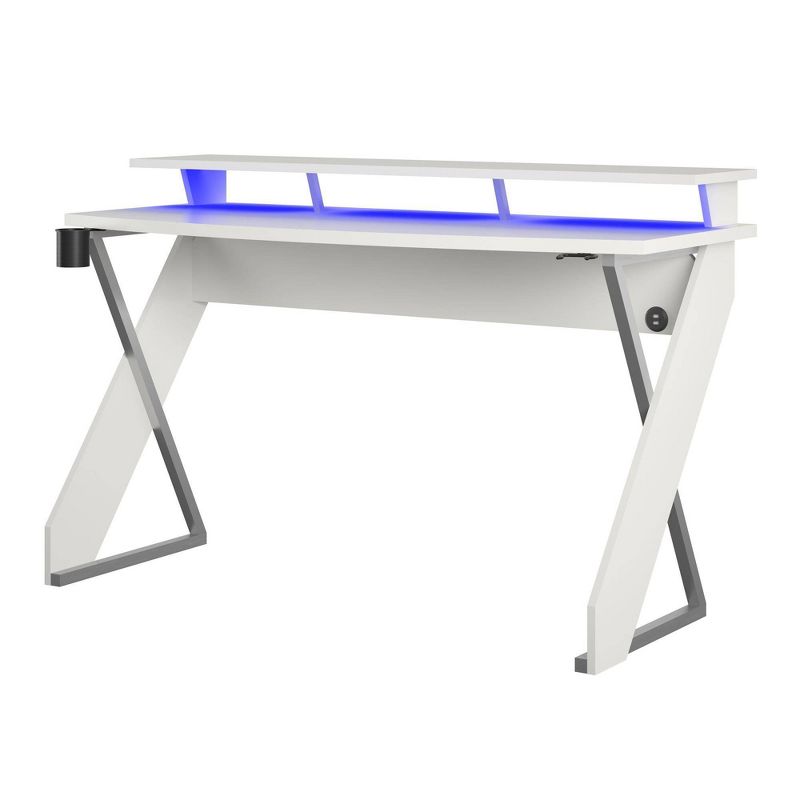 Xtreme Gaming Desk with LED lights and USB Ports White - NTENSE, 3 of 13
