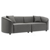87" Velvet Curved Contemporary Sofa with Plush Seating, Streamlined Design, and Durable Frame - 4 of 4