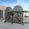 Wooakway 72"H 47"W Outdoor Arch Metal Garden Trellis Outdoor Privacy Screen Lattice Panel Indoor Room Divider - 2 of 4