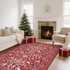 Christmas Washable Area Rug, Xmas Foldable Festive Decor Indoor Mat, Low Pile Stain Resistant Floor Carpet for Living Room, Bedroom - 2 of 4