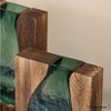 Uniquewise Pair of 10 and 12-Inch Wood and Glass Inlay Vases - Merging the Natural Warmth and Texture of Wood with the Elegance and Colo of glass - 4 of 4