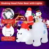 Tangkula 6 Ft Christmas Inflatable Santa Claus Penguin & Snowman Riding Polar Bear with Shaking Head Blow up Decoration Inflated Xmas Decoration - 2 of 4