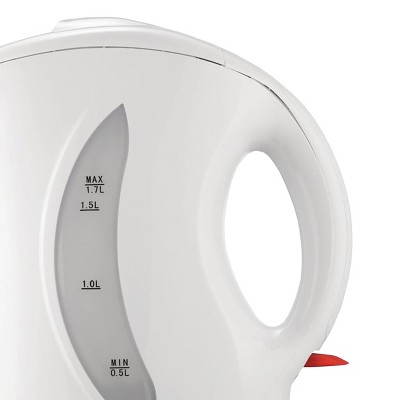 White Cordless Plastic Electric Kettle with Safety Features