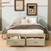 Okak Full/Queen Antique Wood Bed Frame with 6 Storage Drawers,Modern Classic Platform Bed for Bedroom,No Box Spring Needed - 2 of 4