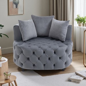 Classical Barrel Accent Chair for Living Room, Bedroom, or Office - 1 of 4