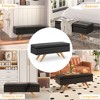 VECELO Modern Soft PU Leather Storage Bench, Ottoman 44" Shoestool with 6.1" Deep Storage Space for Living Room or Bedroom, Easy to Clean, Black - 2 of 4