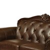 70" Anondale Sofa Espresso Top Grain Leather Match and Cherry Finish - Acme Furniture: Luxurious Loveseat, Nailhead Trim, Includes Accent Pillow - 4 of 4