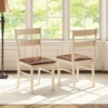Costway Wooden dining chair set of 2/4 with rubber wood frame padded seat for kitchen - 4 of 4