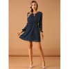 INSPIRE CHIC Women's Choker V Neck Vintage Flared Gilding Metallic Shiny Star A-Line Dress - 3 of 4
