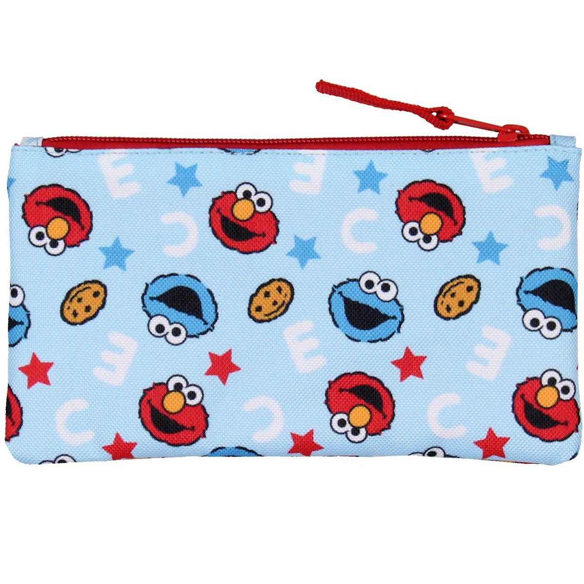Sesame Street Backpack for Kids Cookie Monster and Elmo 3-Piece Lunchbox Pencil Case School Travel Book Bag - thumbnail 4