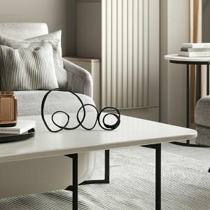 Decorative Object Metal Aluminum Loop Design 28.25" Black Modern Sculpture for Home Office Bedroom or Living Room Display - 1 of 4