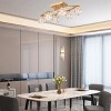 BAOURE 6-Light Crystal Ceiling Light for Dining Room, 24.9in Black Modern Ceiling Lamp with Light Fixture For Farmhouse Entryway Living Room - 4 of 4
