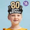 Big Dot of Happiness 80th Birthday Paper Crowns, Happy Birthday Party Headbands for Adults, DIY Black & Gold Milestone Party Hat Favors, 16 Count - 2 of 4