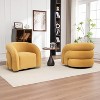 SEYNAR Modern Glam Velvet 360 Degree Swivel Accent Armchair with Tufted Back Set of 2 - 3 of 4