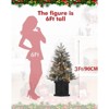 Jojoka 3ft Pre-Lit Artificial Christmas Tree, Features Led Lights, Realistic Spruce Design Options for Indoor/Outdoor Decor & Easy Display - 2 of 4