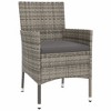 vidaXL Patio Bistro Set with Cushions Gray Poly Rattan - Dark Gray 4 Piece - 4 of 4